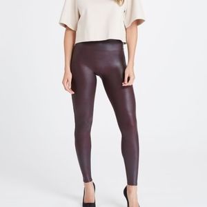 SPANX Deep Purple Faux Leather Leggings - XL